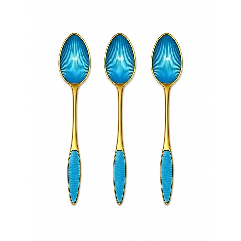Rare Frigast & A. Michelsen Sterling Guilloche Demitasse Spoons 12 Denmark